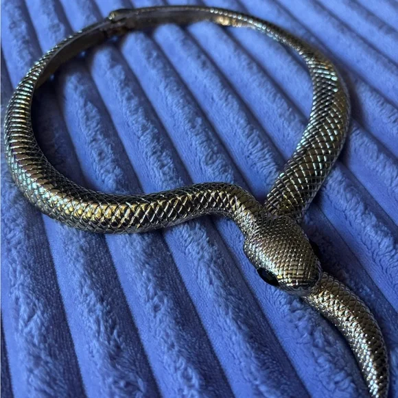 Gold Snake Choker Necklace - Picture 4 of 4